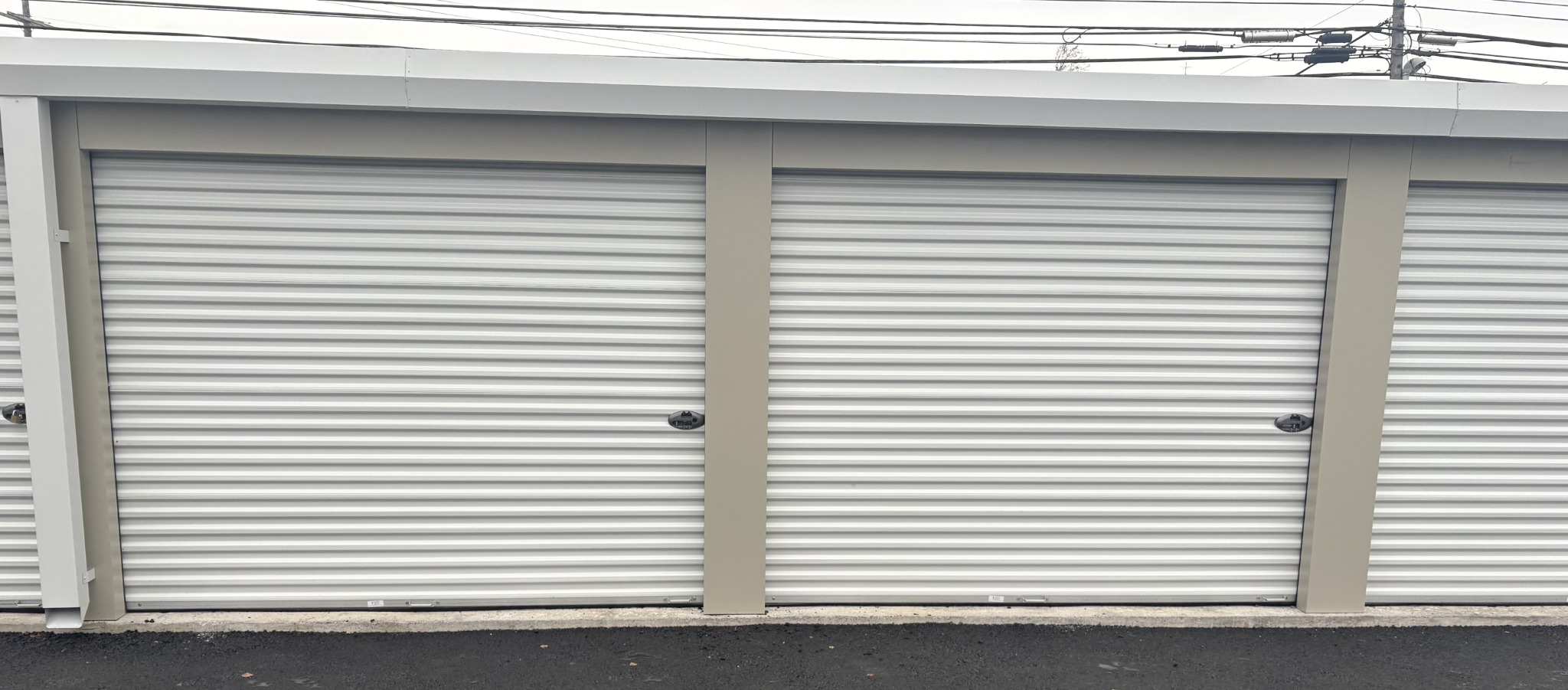 Close view of two DOMTOR Storage unit doors